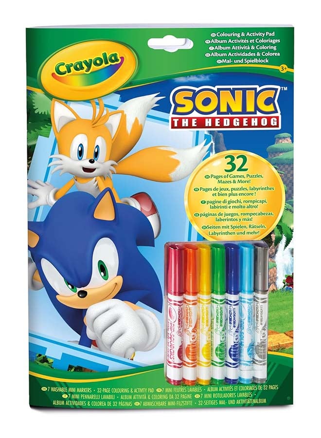 Crayola كتاب أنشطة وتلوين سونيك القنفذ – 32 صفحة ممتعة مع 7 علامات مصغرة قابلة للغسل | مجموعة فنون إبداعية للأطفال | هدية مثالية للأولاد والبنات من عمر 3 سنوات فما فوق - Image 5