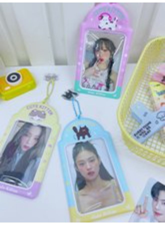 NIBEMINENT 1 - Piece Idea Kpop Photo Card Holder Pendant Key Chain ID Badge Holder ID Card Holder Photo Card Protector for School ID Office ID Access Card for Women Girls - Image 2