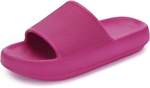 BRONAX Pillow Slippers for Women and Men | House Slides Shower Sandals | Cushioned Thick Sole 40-41 Rose Red - Image 1