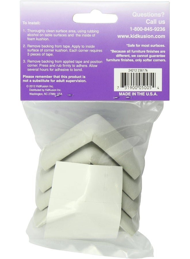 KidKusion 4- Piece Safety Corner Cushion; 4 Pack Off White; Child Proofing Corner Guard; Made in USA; Child Safety, Home Furniture Safety Bumper, Baby Proof Table Protector - Image 2