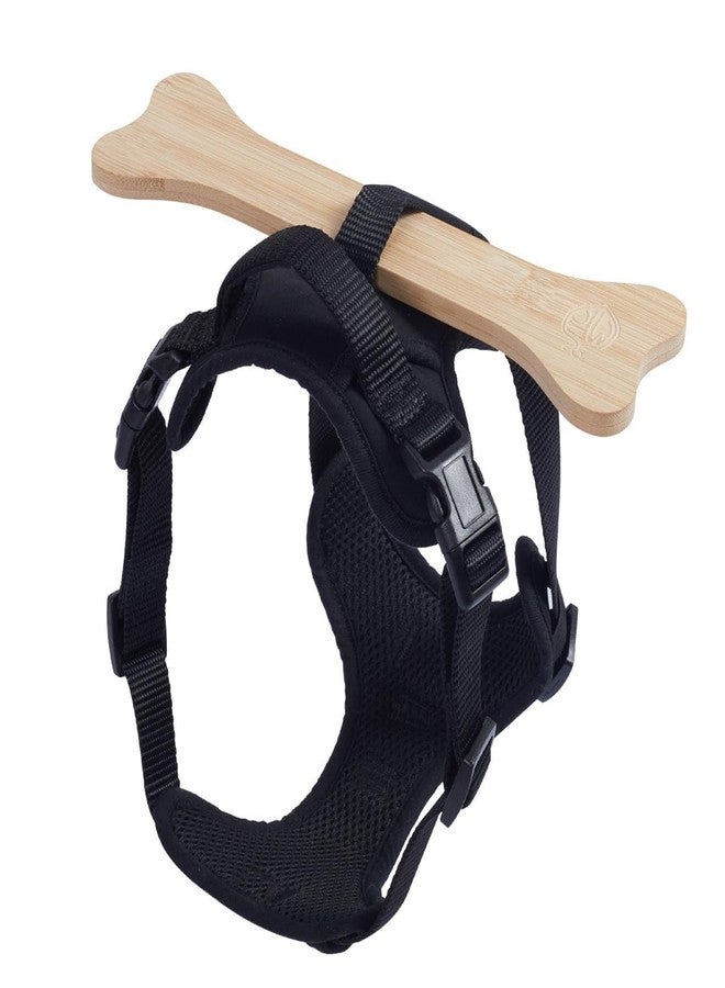 MFC® Harness + Wooden Bone (Fixed) for Small Dogs or Puppies | Prevents your Pet from Escaping through The openings in The Fence | Fence Blockers for Dogs| Puppy Bumpers.(Small), Black - Image 1