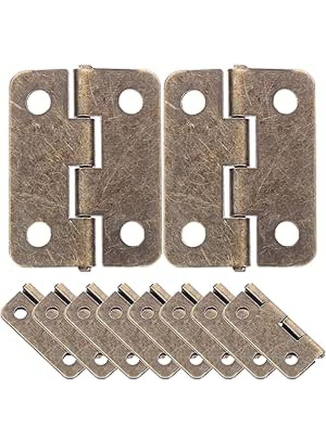 Antique Cabinet Hinges 20pcs Vintage Metal Rounded Corners for Jewelry Boxes Wine Cases - Image 1