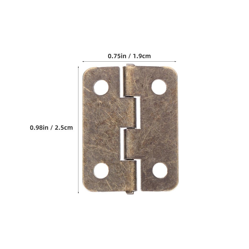 Antique Cabinet Hinges 20pcs Vintage Metal Rounded Corners for Jewelry Boxes Wine Cases - Image 3