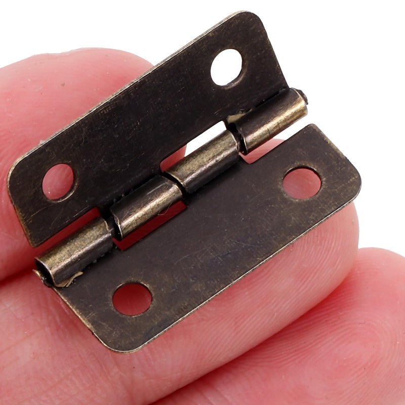 Antique Cabinet Hinges 20pcs Vintage Metal Rounded Corners for Jewelry Boxes Wine Cases - Image 5