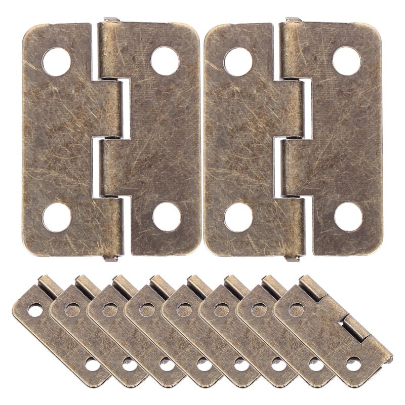 Antique Cabinet Hinges 20pcs Vintage Metal Rounded Corners for Jewelry Boxes Wine Cases - Image 2