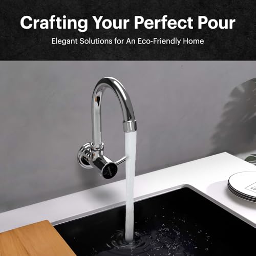 Johnson Bathrooms Coral Wall Mounted Brass Sink Cock| with 1 Wall Flange| Compact Sleek and Stylish| Faucet for Modern Kitchen| Cold Water only Kitchen Faucet - Image 4