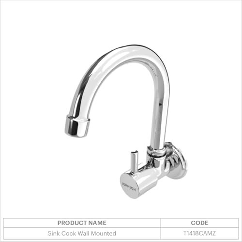 Johnson Bathrooms Coral Wall Mounted Brass Sink Cock| with 1 Wall Flange| Compact Sleek and Stylish| Faucet for Modern Kitchen| Cold Water only Kitchen Faucet - Image 3