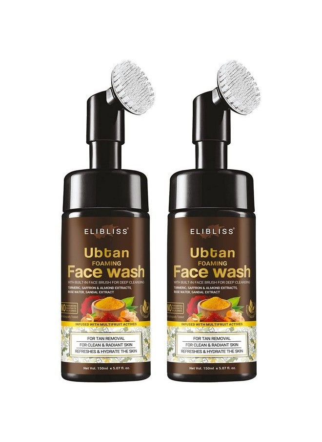 ELIBLISS Ubtan Face Wash Pack Of 2 For All Skin Type With Turmeric & Saffron For Tan Removal And Skin Brightening Paraben Free  - Image 1
