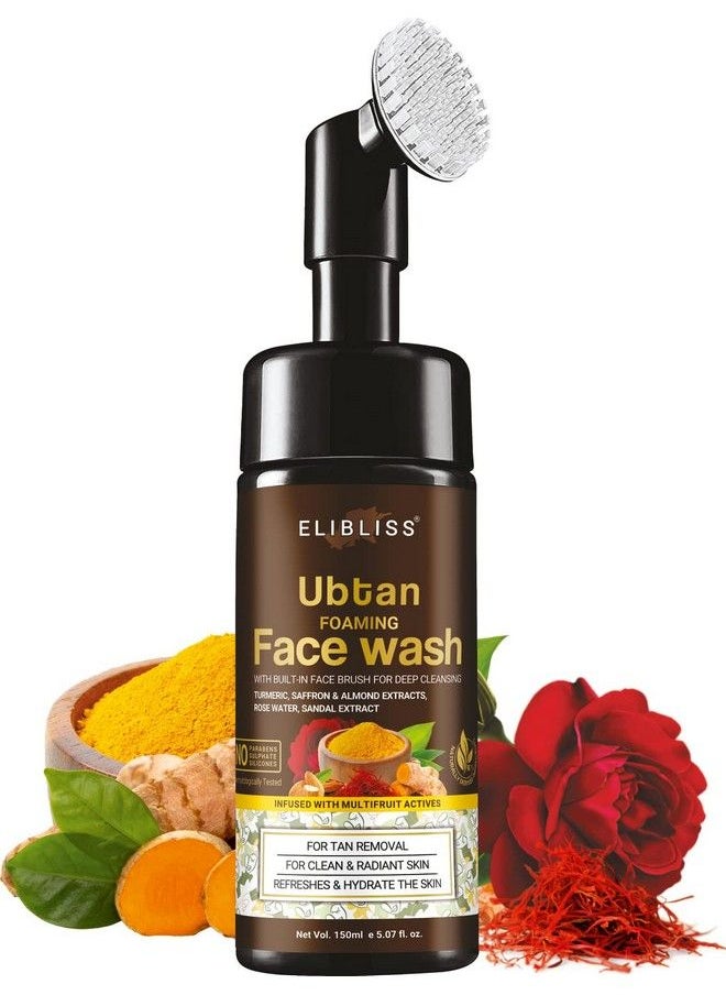 ELIBLISS Ubtan Face Wash Pack Of 2 For All Skin Type With Turmeric & Saffron For Tan Removal And Skin Brightening Paraben Free  - Image 3