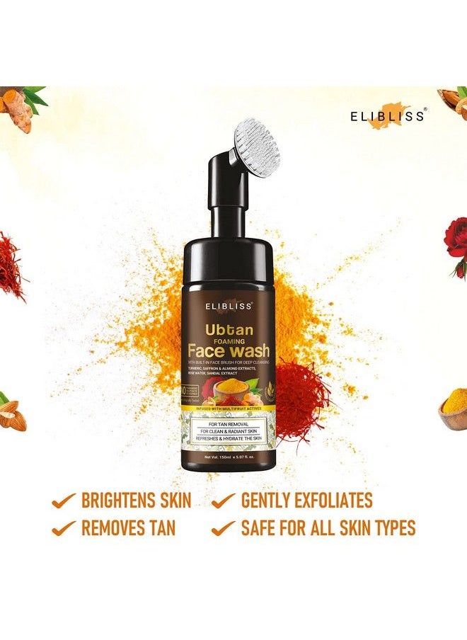 ELIBLISS Ubtan Face Wash Pack Of 2 For All Skin Type With Turmeric & Saffron For Tan Removal And Skin Brightening Paraben Free  - Image 4