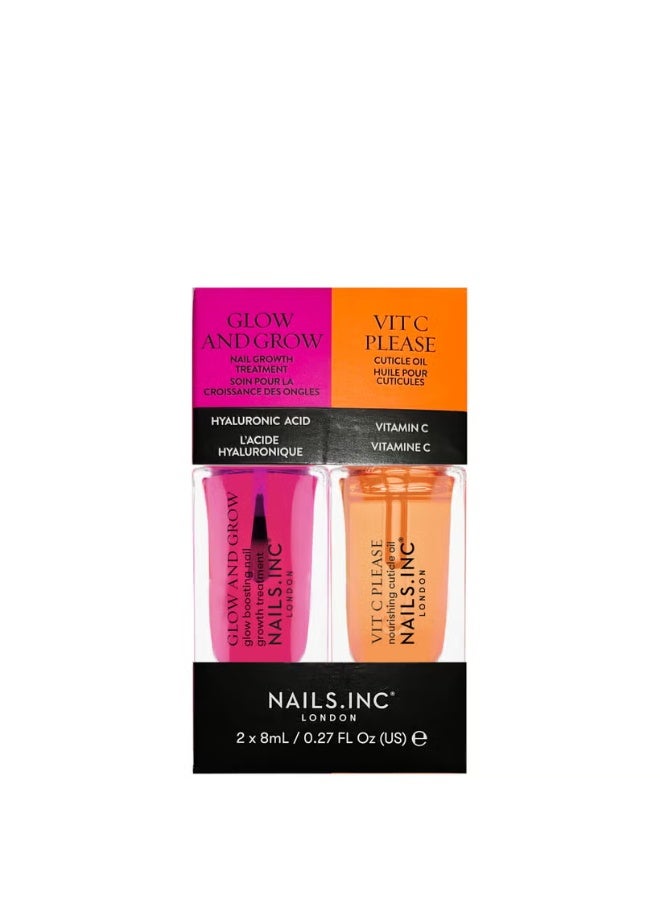nails inc. Glow and Grow & Vit C Please Mini Nail Treatment Duo - Image 1