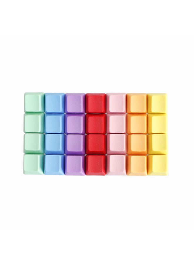 PBT Non-engraved Keycap 1u Thickened Mechanical Keyboard R1 R2 R3 R4 Highly Personalized Monochrome Multi-color Rainbow Matching-Color:Red