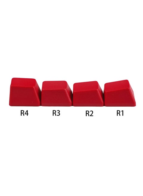 PBT Non-engraved Keycap 1u Thickened Mechanical Keyboard R1 R2 R3 R4 Highly Personalized Monochrome Multi-color Rainbow Matching-Color:Red