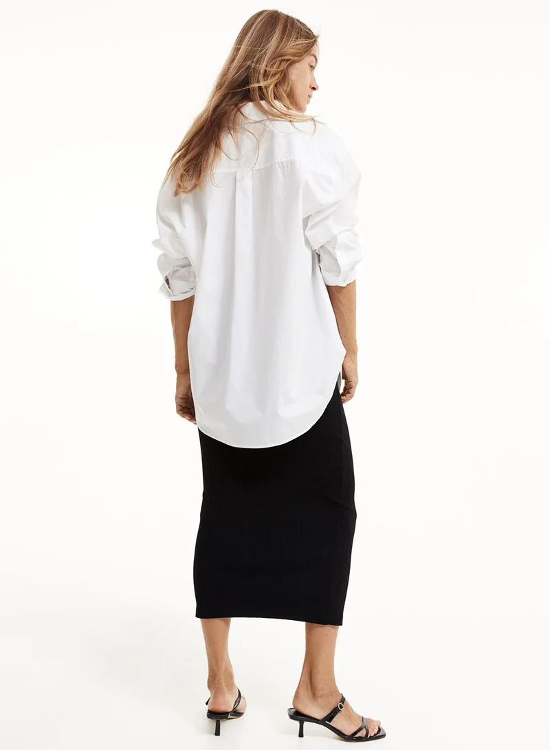 H&M Ribbed High Waist Skirt