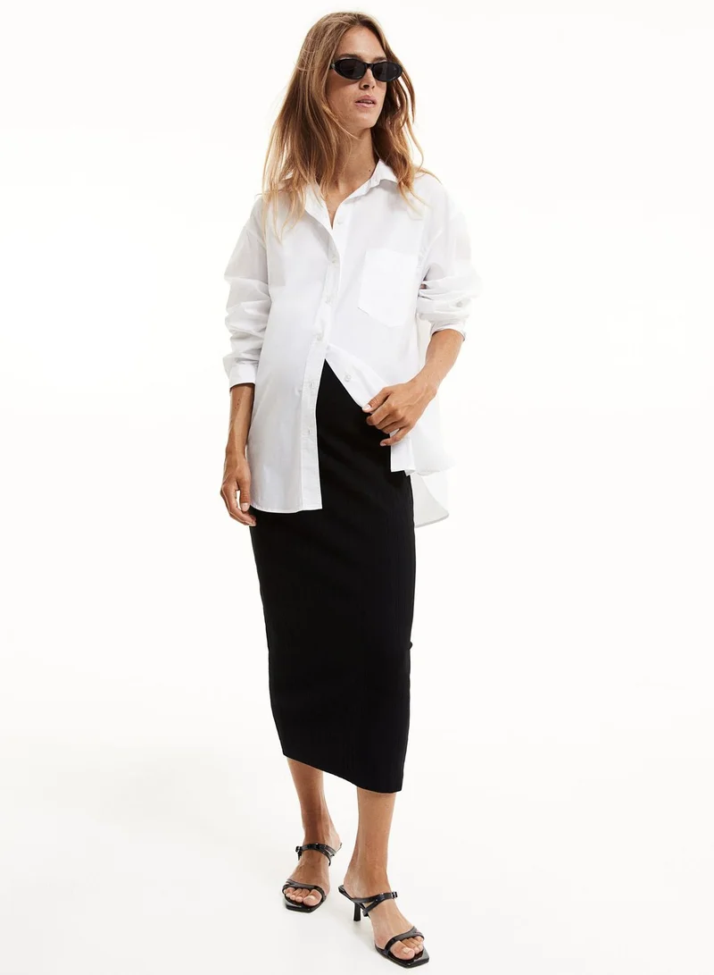 H&M Ribbed High Waist Skirt