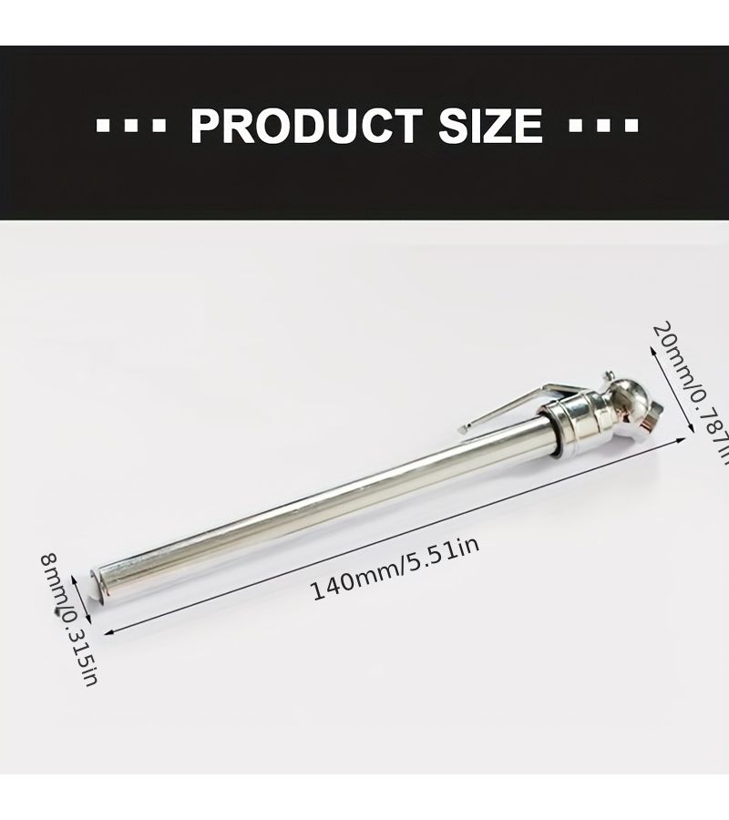مقياس ضغط الإطارات قلمي 5-50 PSI برأس مزدوج عالي الدقة لأدوات السيارة (قطعة واحدة) - Image 3