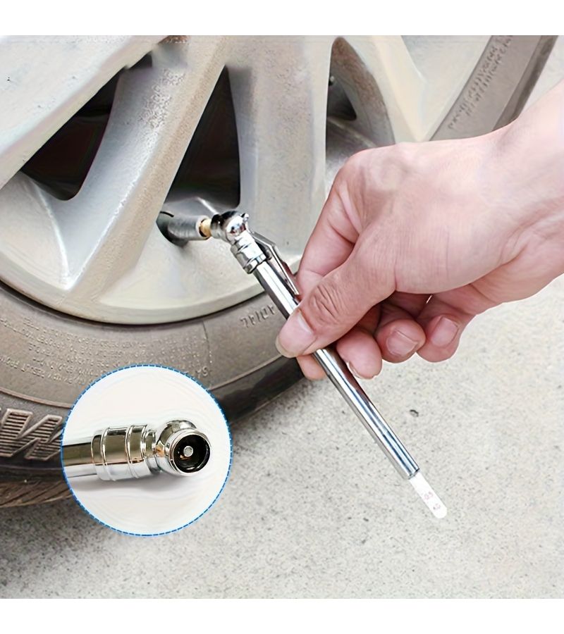 مقياس ضغط الإطارات قلمي 5-50 PSI برأس مزدوج عالي الدقة لأدوات السيارة (قطعة واحدة) - Image 1