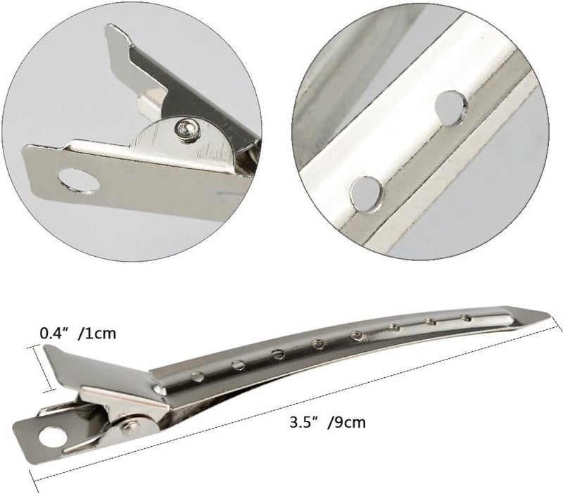 ALKAYAN 24 Packs Duck Bill Clips, 3.5 Inches Rustproof Metal Alligator Curl Clips wit... - Image 2