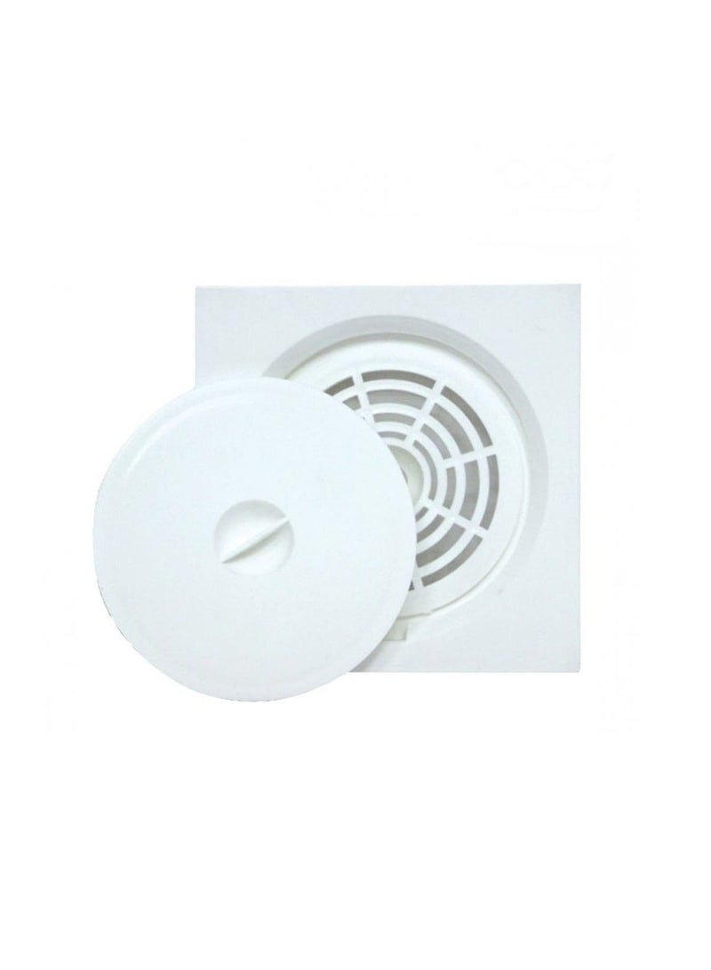 Plastic Floor Drain – Flat Tile Insert Drain with Anti-Clog Strainer, Secure Lid & Hygienic Surface – Ideal for Bathrooms, Kitchens, Showers & Outdoor Use 15 x 15cm White - Image 1