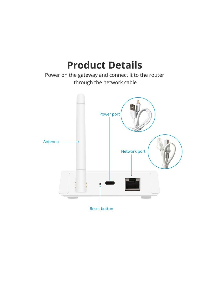 ZigBee Hub/Wired Gateway, Zigbee Hub Intelligent Linkage Smart Devices Alexa Voice Control, Wired Smart Home Automation Hub Zigbee Gateway, Work with Tuya ZigBee Smart Device