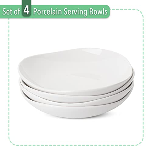 Brew To A Tea Btat- Porcelain Serving Bowls, 24 Oz, Set of 4, Pasta Bowls, Dinner Bowls, White Pasta Bowls, Large Pasta Bowl, Spaghetti Bowls, Serving Bowl - Image 2