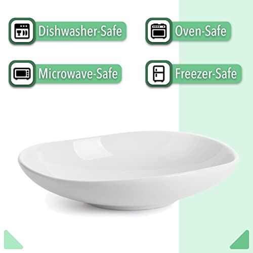 Brew To A Tea Btat- Porcelain Serving Bowls, 24 Oz, Set of 4, Pasta Bowls, Dinner Bowls, White Pasta Bowls, Large Pasta Bowl, Spaghetti Bowls, Serving Bowl - Image 4