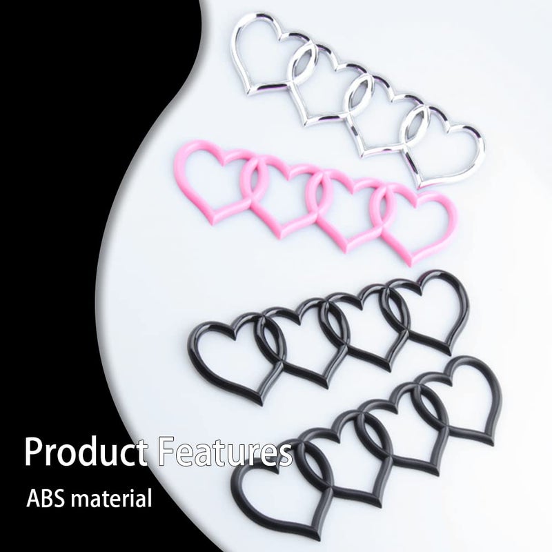 Middrivr Love Heart Logo Rear Trunk Emblem, 3D Badge Decal Sticker, Car Accessories Exterior Decoration, Car Replacement 3D Sticker Fit for Audi A3 A4 A5 A6 A8 TT R8 Q3 Q5 Q7 (Pink) - Image 5