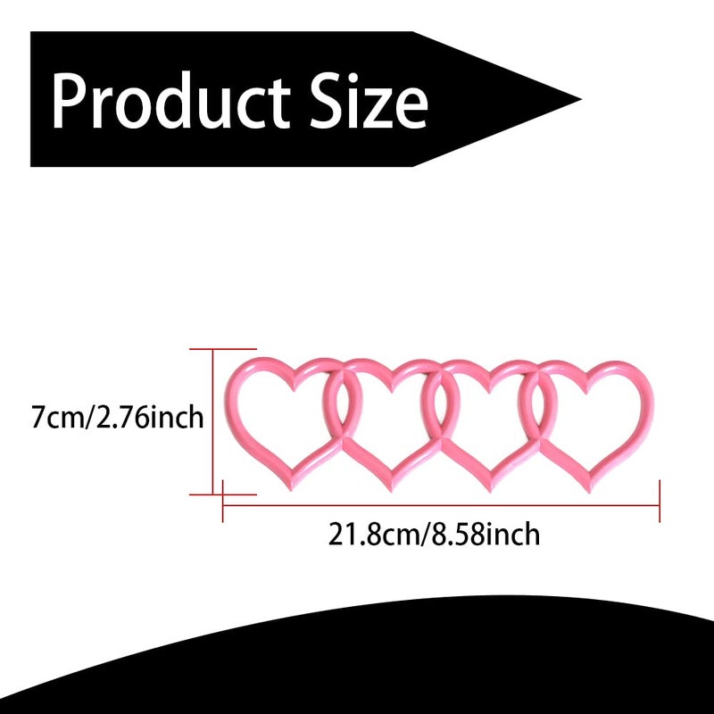 Middrivr Love Heart Logo Rear Trunk Emblem, 3D Badge Decal Sticker, Car Accessories Exterior Decoration, Car Replacement 3D Sticker Fit for Audi A3 A4 A5 A6 A8 TT R8 Q3 Q5 Q7 (Pink) - Image 2