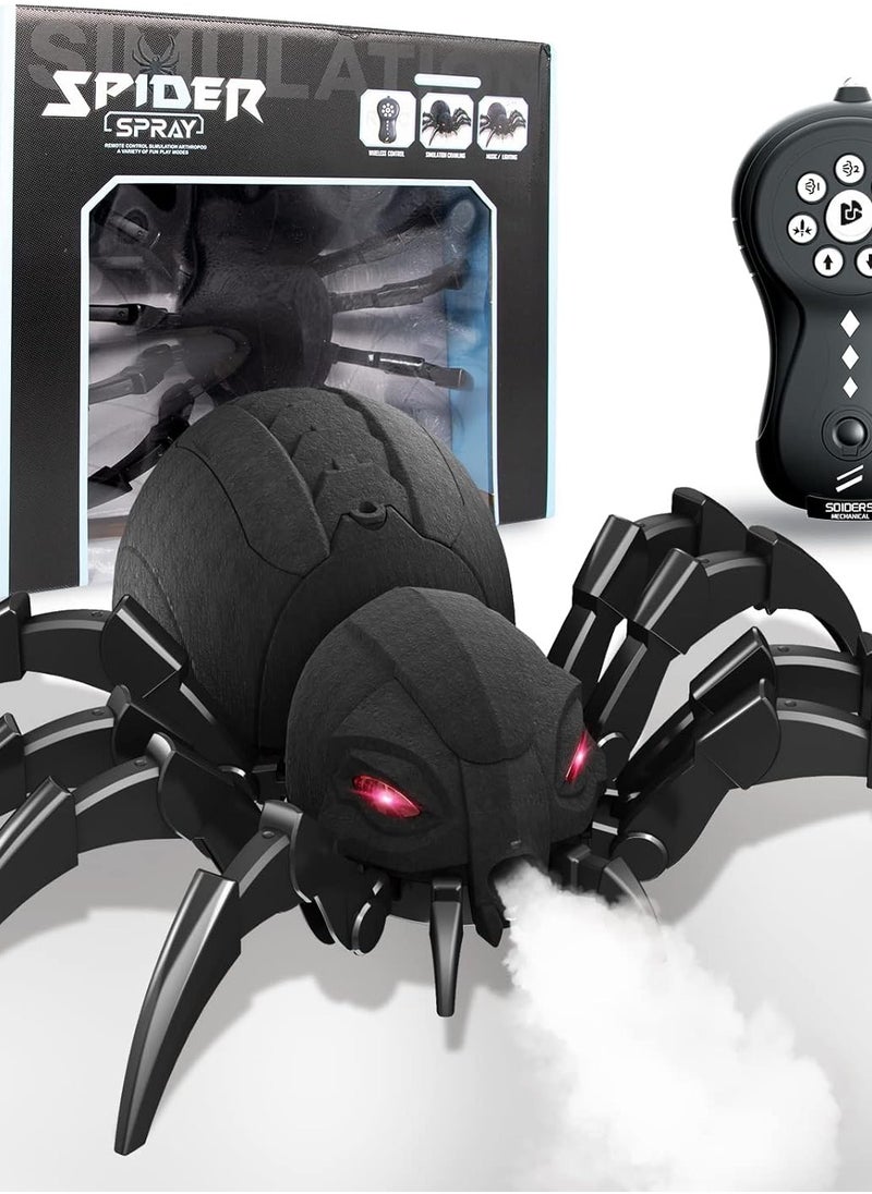 "Remote Control Spider Toy - Realistic RC Spider with Music, LED Lights, and Easy Remote for Kids"