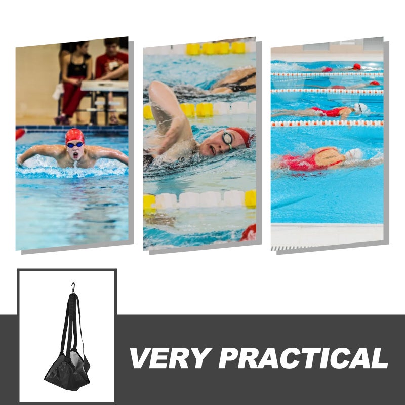Swimming Resistance Belt Swim Parachute for Strength Training Swim for Pool Aquatic Resistance Training Gear for Adults and Children Black - Image 4