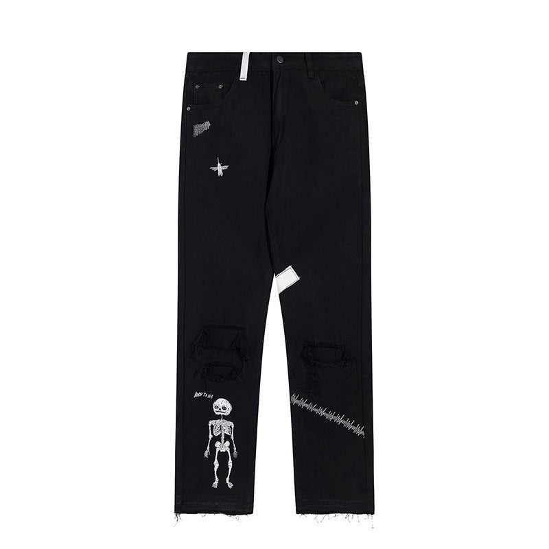 Gallery Department Splash Graffiti Casual Long Pants Camouflage Splicing Couple Jogger Sweatpants Trendy - Image 1