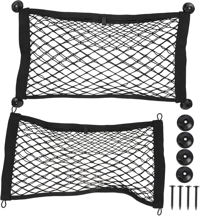 2 Pcs Car Trunk Mesh Organizer Storage Net For SUV Truck Groceries Gear And Tools - Image 1