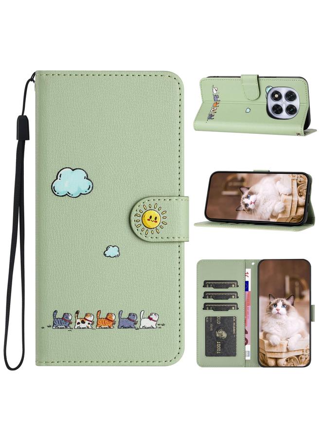 اس-توب جراب لهاتف Redmi Note 14 Pro 4G جراب هاتف جلدي برسومات قطط كرتونية - Image 1