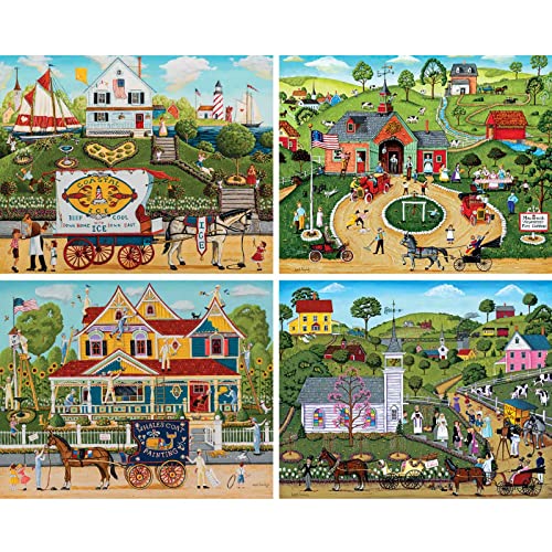 Bits and Pieces 4in1 MultiPack 300 Piece Jigsaw Puzzles for Adults Memory Lane 300 pc Puzzle Set Bundle by Joseph Holodook Puzzles Measure 16x20 - Image 5