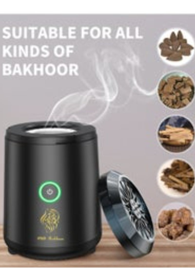 Generic New style electric incense burner portable car incense burner small rechargeable incense diffuser via USB Type C Arabic fragrance diffuser for office and home black color electric USB dokhoon burner electronic incense device hair incense burner car incense burner small incense burner original electronic incense burner for hair and clothes home incense burner car incense burner home incense diffuser  - Image 1