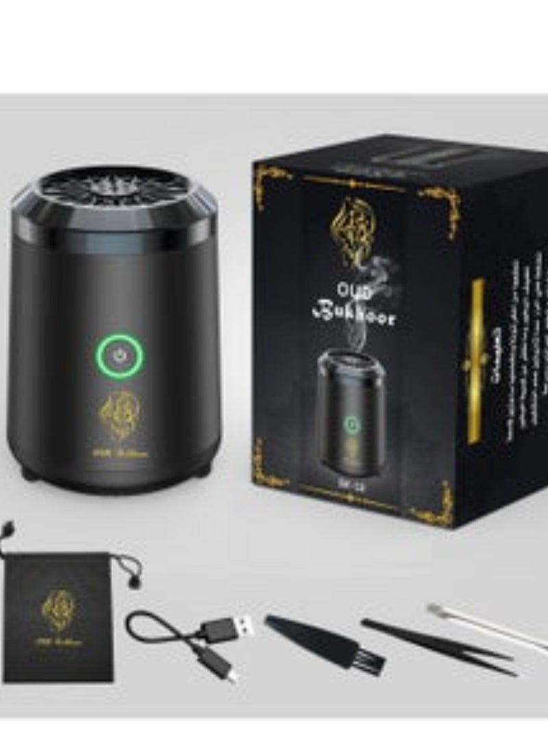 Generic New style electric incense burner portable car incense burner small rechargeable incense diffuser via USB Type C Arabic fragrance diffuser for office and home black color electric USB dokhoon burner electronic incense device hair incense burner car incense burner small incense burner original electronic incense burner for hair and clothes home incense burner car incense burner home incense diffuser  - Image 2