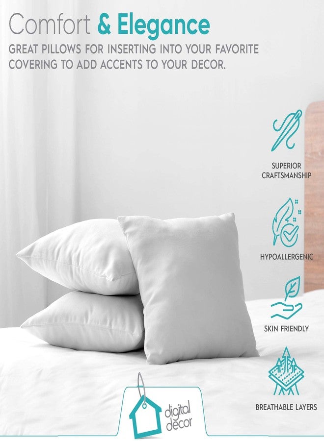 Digital Decor Premium Throw Pillow Inserts Sham - Decorative White Square Form Pillow Inserts - Perfect for Bedroom, Sofa & Couch (1 Pack) - Image 3