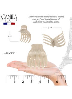 CAMILA Amila Paris Cp3539 French Hair Clip For Women Hair Side Clips 2.5 Inch Girls Hair Claw Clips Jaw Fashion Durable Styling Hair Accessories For Women Strong Hold No Slip Grip Made In France  - Image 4