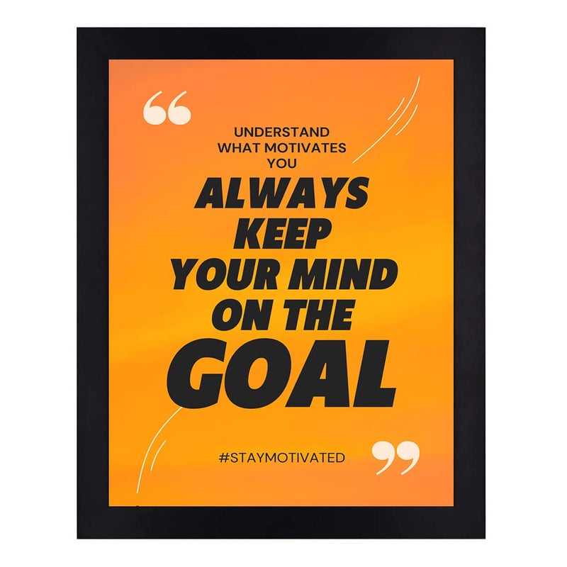 Interio Crafts Motivational Framed Quotes for Home Office or Study Room Wall Decor Inspirational Quotes Wall Frames Goal Motivational Poster for Students Synthetic Wood 13 X 10 Inches - Image 1