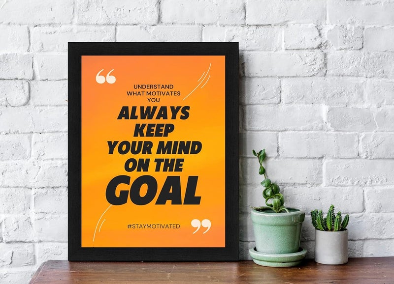 Interio Crafts Motivational Framed Quotes for Home Office or Study Room Wall Decor Inspirational Quotes Wall Frames Goal Motivational Poster for Students Synthetic Wood 13 X 10 Inches - Image 2
