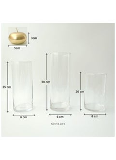SIHIYA LIFE Set of 3 Glass Vases with 3 Gold Floating Candles | elegant decorative cylinder vases for Mantle, Events, Party, Candlelit Dinners,Get togethers,Wedding,Parties,Gifting  - Image 3
