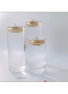 SIHIYA LIFE Set of 3 Glass Vases with 3 Gold Floating Candles | elegant decorative cylinder vases for Mantle, Events, Party, Candlelit Dinners,Get togethers,Wedding,Parties,Gifting  - Image 5