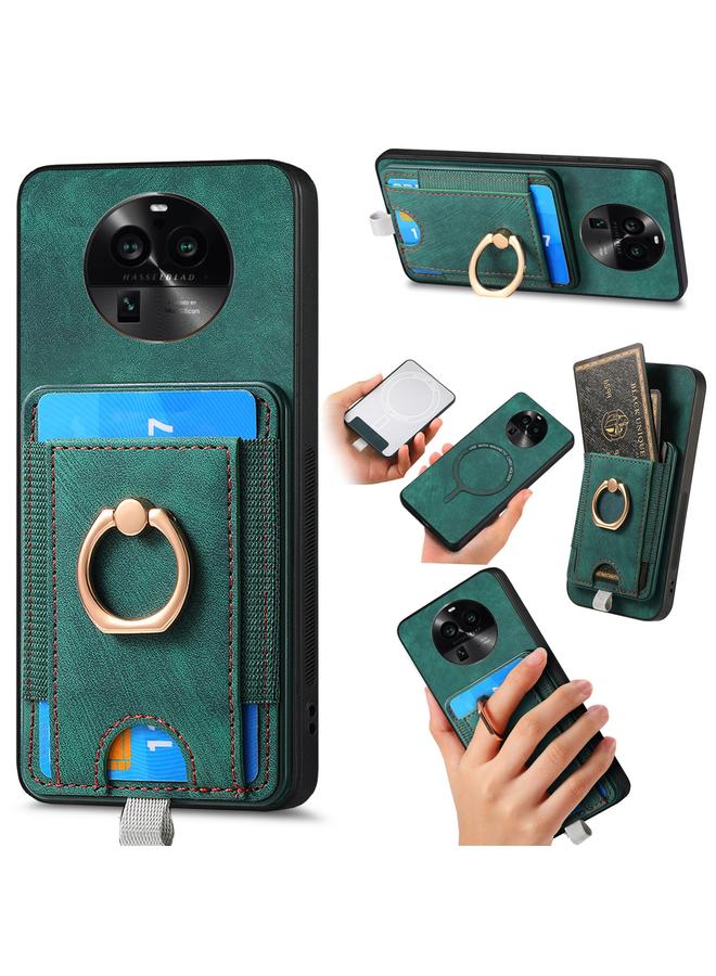 S-TOP Case For OPPO Find X6 5G Retro Splitable Magnetic Card Bag Leather Phone Case - Image 1