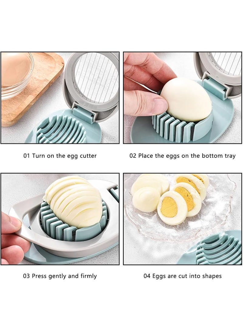 SUNSAR Egg Slicer with Stainless Steel Wire Egg Slicer,Multifunctional Egg Cutter,Heavy Duty Egg Cutter with Sharp Wire for Evenly Slicing Boiled Eggs Ham Banana and Strawberry (Green) - Image 4