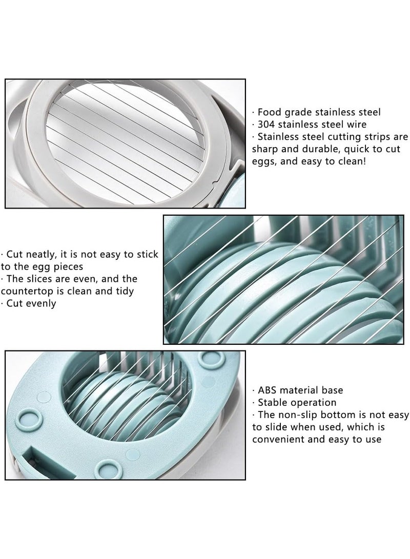 SUNSAR Egg Slicer with Stainless Steel Wire Egg Slicer,Multifunctional Egg Cutter,Heavy Duty Egg Cutter with Sharp Wire for Evenly Slicing Boiled Eggs Ham Banana and Strawberry (Green) - Image 3
