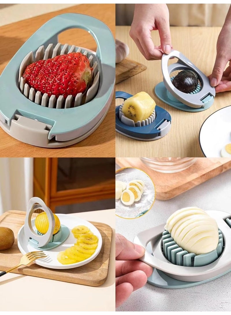 SUNSAR Egg Slicer with Stainless Steel Wire Egg Slicer,Multifunctional Egg Cutter,Heavy Duty Egg Cutter with Sharp Wire for Evenly Slicing Boiled Eggs Ham Banana and Strawberry (Green) - Image 5