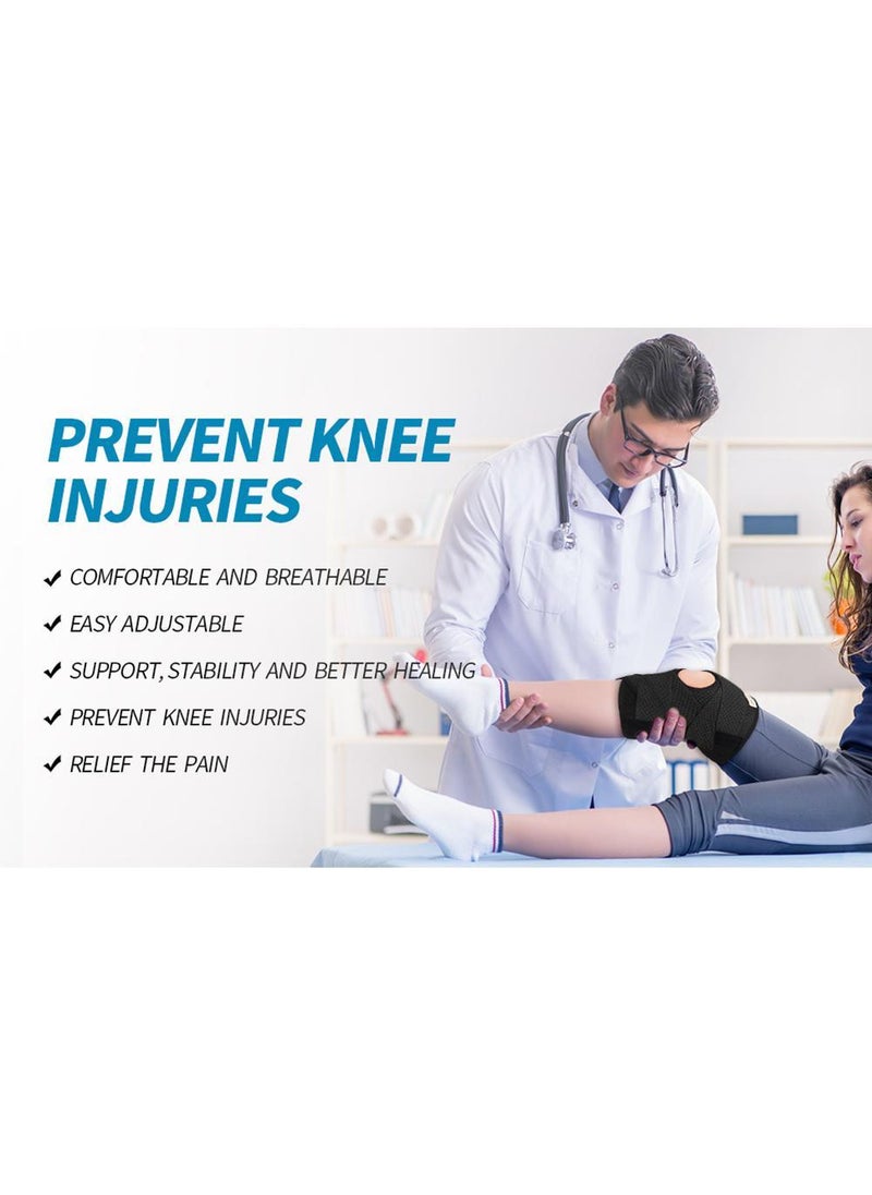 Knee Brace for Meniscal Tear Knee Pain, ACL & MCL Injuries - Adjustable Support for Arthritis Recovery - Breathable & Stabilizing for Men and Women（Black）