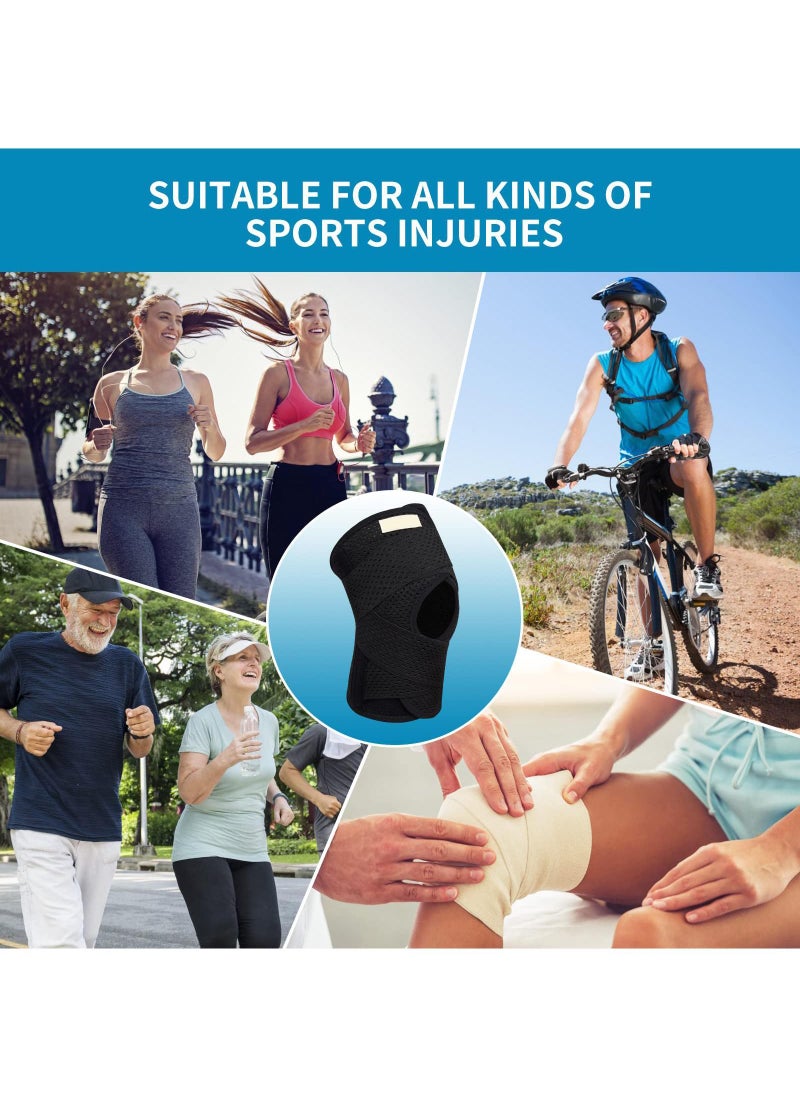 Knee Brace for Meniscal Tear Knee Pain, ACL & MCL Injuries - Adjustable Support for Arthritis Recovery - Breathable & Stabilizing for Men and Women（Black）