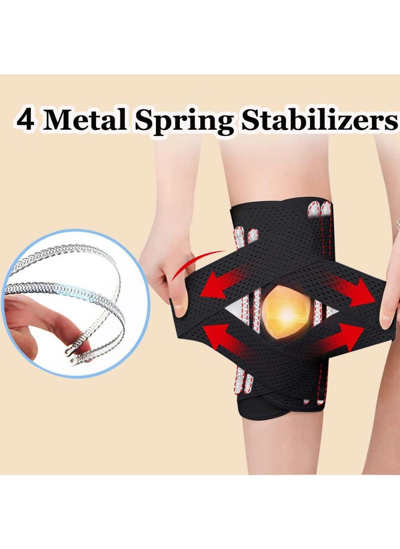 Knee Brace for Meniscal Tear Knee Pain, ACL & MCL Injuries - Adjustable Support for Arthritis Recovery - Breathable & Stabilizing for Men and Women（Black）