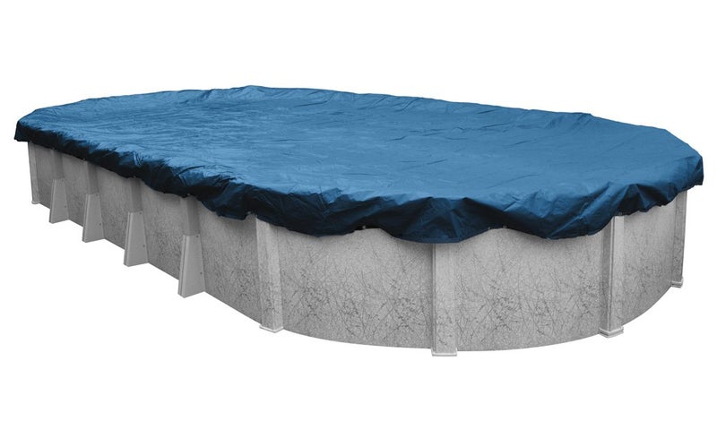 Robelle 15 x 27 ft Heavy Duty Blue Winter Oval Pool Cover for Above Ground Pools 4 ft Overlap 19 x 31 ft Cover Size Solid 8 x 8 Scrim 236 ozyd2 10Year Warranty Style 3515274